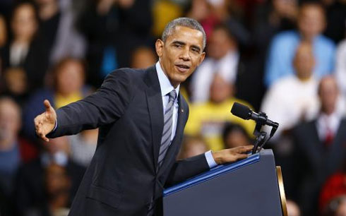 Tổng thống Obama phát biểu về chính sách nhập cư tại Las Vega, bang Nevada (Ảnh Reuters)
