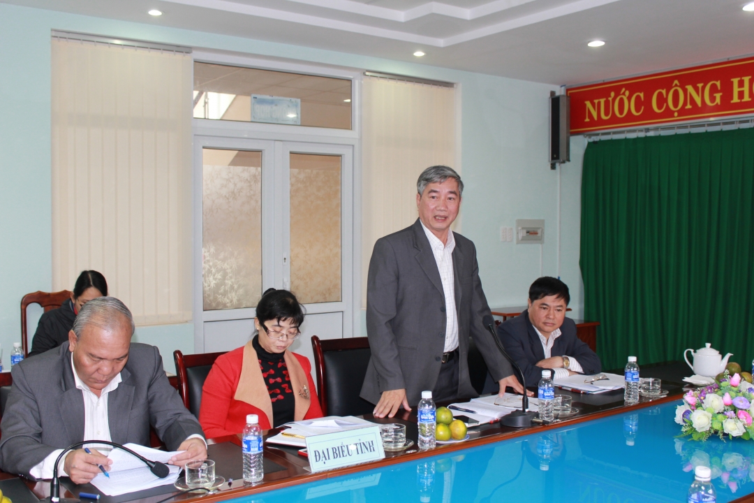 Đồng chí TRần Ngọc Tuấn, Chủ nhiệm Ủy ban Kiểm tra Tỉnh ủy đóng góp ý kiến vào định hướng phát triển TP. Buôn Ma Thuột
