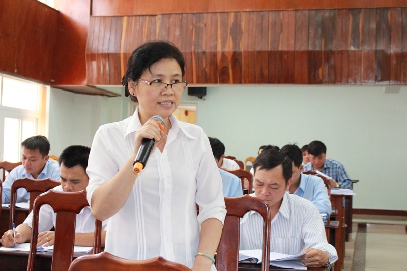 Đại biểu đóng góp ý kiến tại tổ thảo luận.