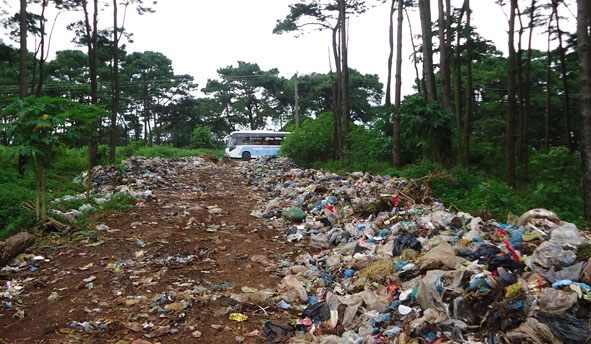 Bãi rác tập trung huyện Krông Buk gây ô nhiễm môi trường nghiêm trọng.