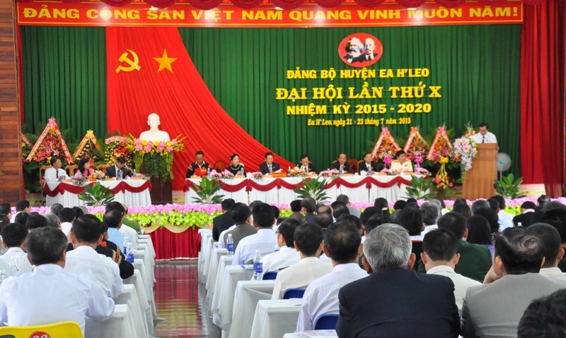 Toàn cảnh Đại hội Đảng bộ huyện Ea H’leo lần thứ X, nhiệm kỳ 2015-2020