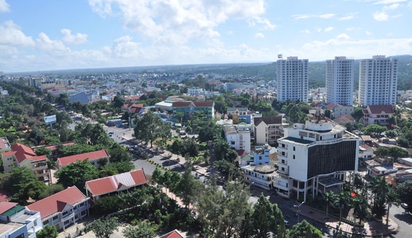 Một góc trung tâm thành phố Buôn Ma Thuột.     Ảnh: Nguyên Hoa