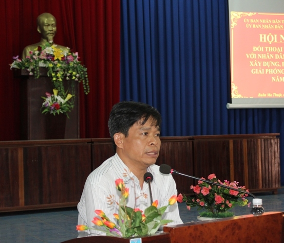 Phó Chủ tịch UBND TP. Buôn Ma Thuột Lưu Văn Khôi phát biểu tại Hội nghị
