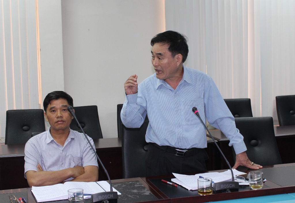 Ông Nguyễn Sỹ Kỷ, Phó Ban Nội chính Tỉnh ủy báo cáo công tác nội chính quý I
