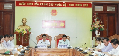 Các đại biểu tham dự Hội nghị tại điểm cầu Đắk Lắk.