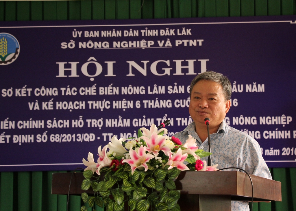Ông Huỳnh Quốc Thích, Phó Giám đốc Sở NN-PTNT phát biểu khai mạc hội nghị