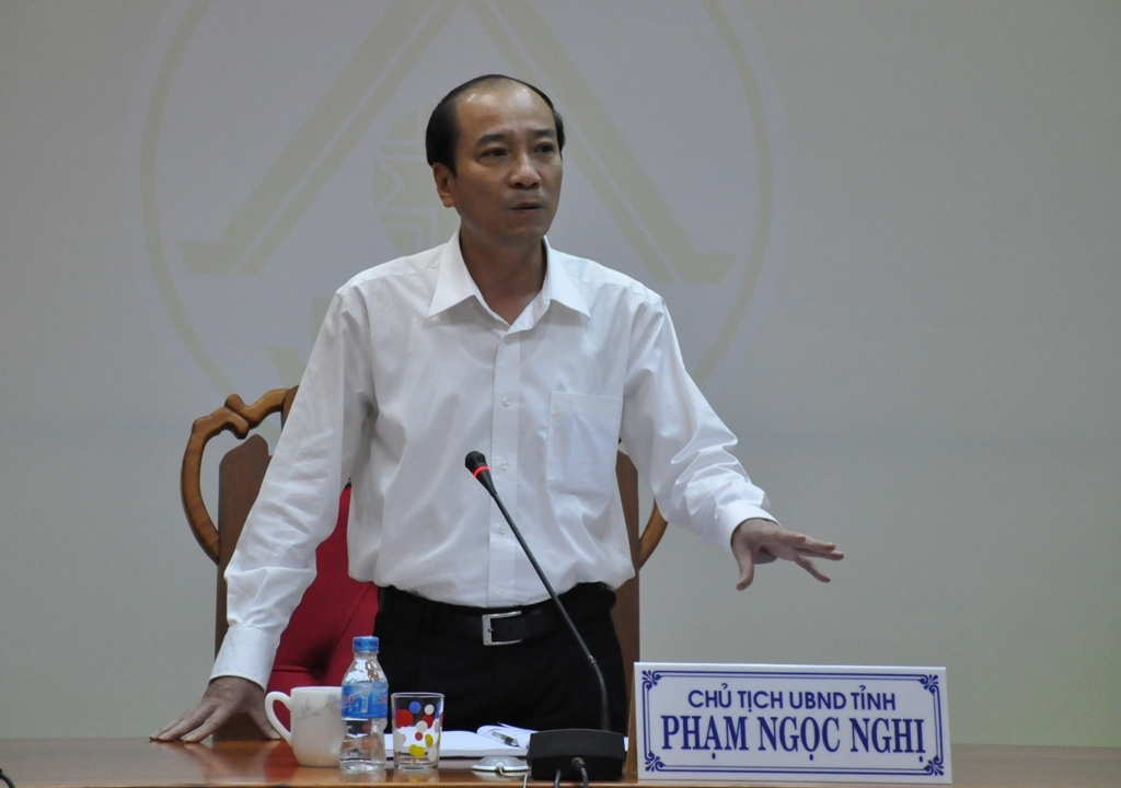 Chủ tịch UBND tỉnh Phạm Ngọc Nghị phát biểu tại cuộc họp