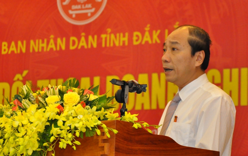 Phó Bí thư Tỉnh ủy, Chủ tịch UBND tỉnh Phạm Ngọc Nghị phát biểu tại hội nghị