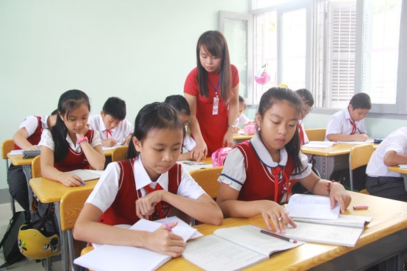 Một giờ học tại Trường Tiểu học, THCS&THPT Victory.
