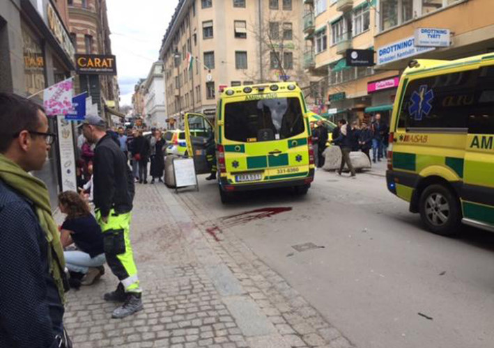 Hiện trường vụ tấn công ở Stockhom. (Ảnh: Reuters)