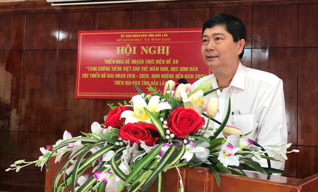 Giám đốc Sở GD-ĐT Phạm Đăng Khoa phát biểu khai mạc Hội nghị.