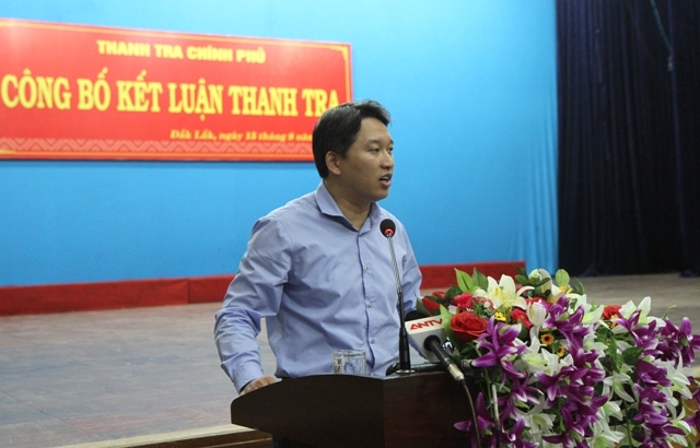 Phó Chủ tịch Thường trực UBND tỉnh Nguyễn Hải Ninh báo cáo tại buổi công bố