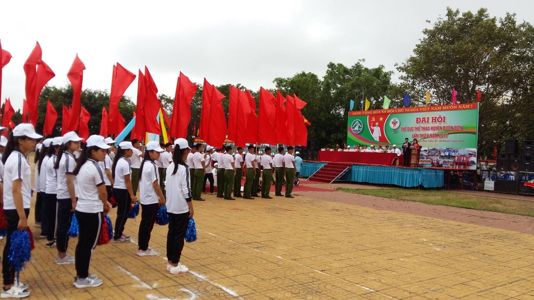 Lễ khai mạc Đại hội thể dục thể thao lần V năm 2017.