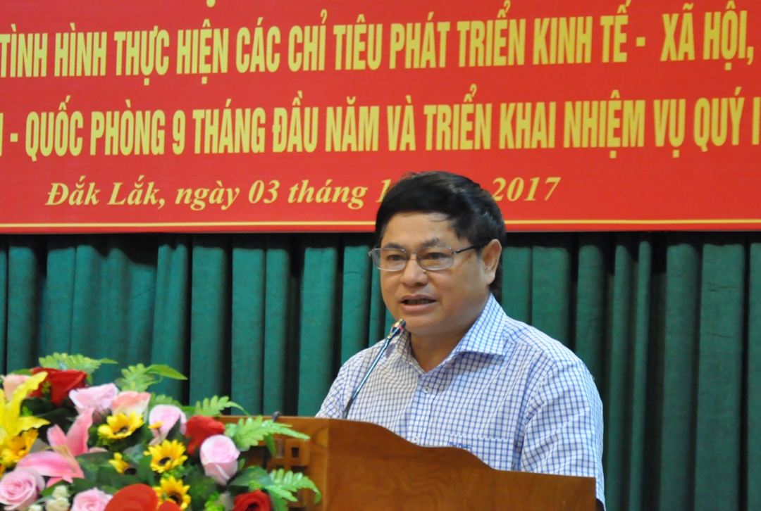Phó Bí thư Thường trực Tỉnh ủy Phạm Minh Tấn phát biểu chỉ đạo tại hội nghị