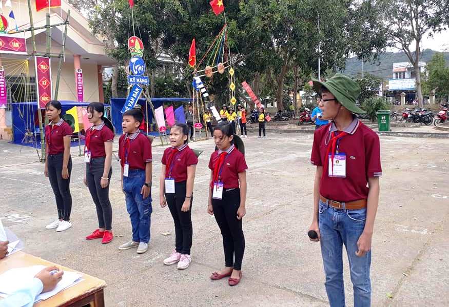 Phần thi nghi thức Đội diễn ra tại hội trại.