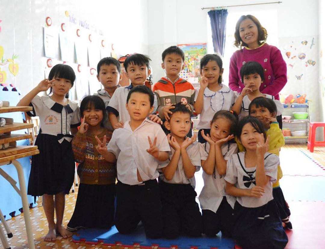 Một lớp học của trẻ tự kỷ ở cơ sở chăm sóc trẻ em khuyết tật Vi Nhân.