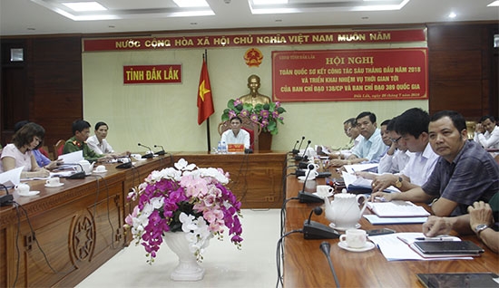 Quang cảnh hội nghị trực tuyến điểm cầu Đắk Lắk