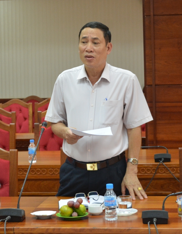 Phó Chủ tịch UBND tỉnh Võ Văn Cảnh phát biểu tại buổi làm việc.
