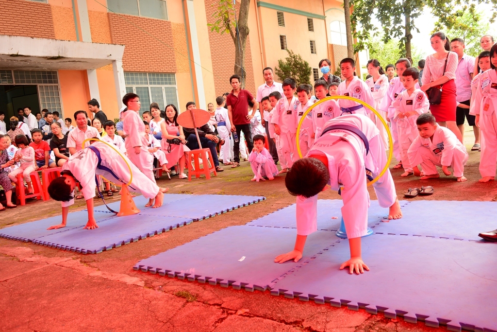 Vận động viên thi vượt chướng ngại vật.