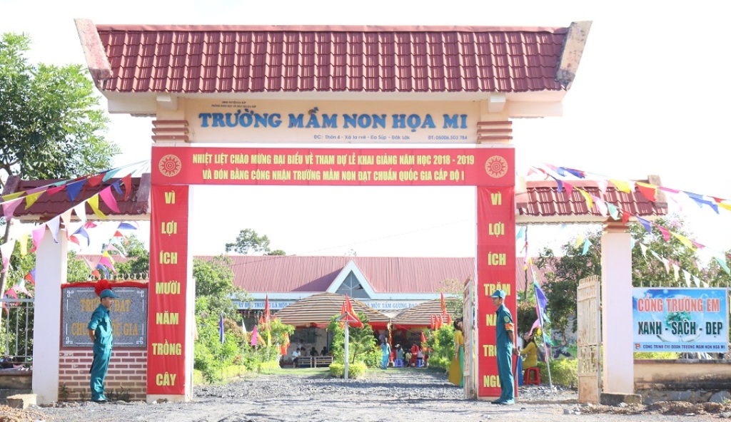 Trường Mầm non Họa Mi được xây dựng khang trang