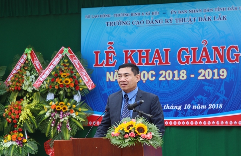 Ủy viên Trung ương Đảng, Phó Bí thư Tỉnh ủy Trần Quốc Cường phát biểu tại buổi lễ.