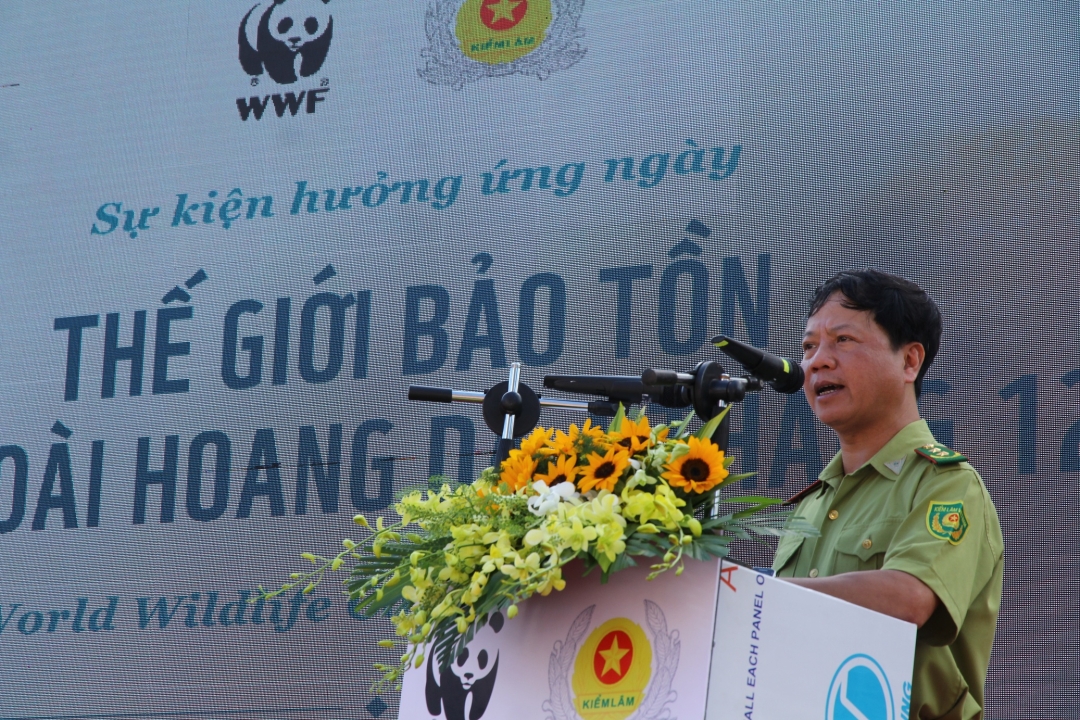 Ông Đỗ Quang Tùng, Quyền Cục trưởng Cục Kiểm lâm (Tổng Cục Lâm nghiệp) phát biểu tại sự kiện