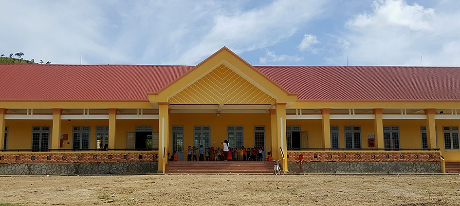 Mảnh đất do gia đình anh Hoàng Văn Hầu hiến đã được xây dựng thành điểm trường mầm non khang trang.  