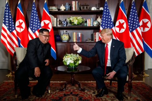 Tổng thống Mỹ Donald Trump và Nhà lãnh đạo Triều Tiên Kim Jong Un. Ảnh: AP.