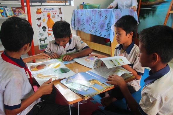 Giờ đọc sách của học sinh Trường Tiểu học Trần Quốc Toản. 