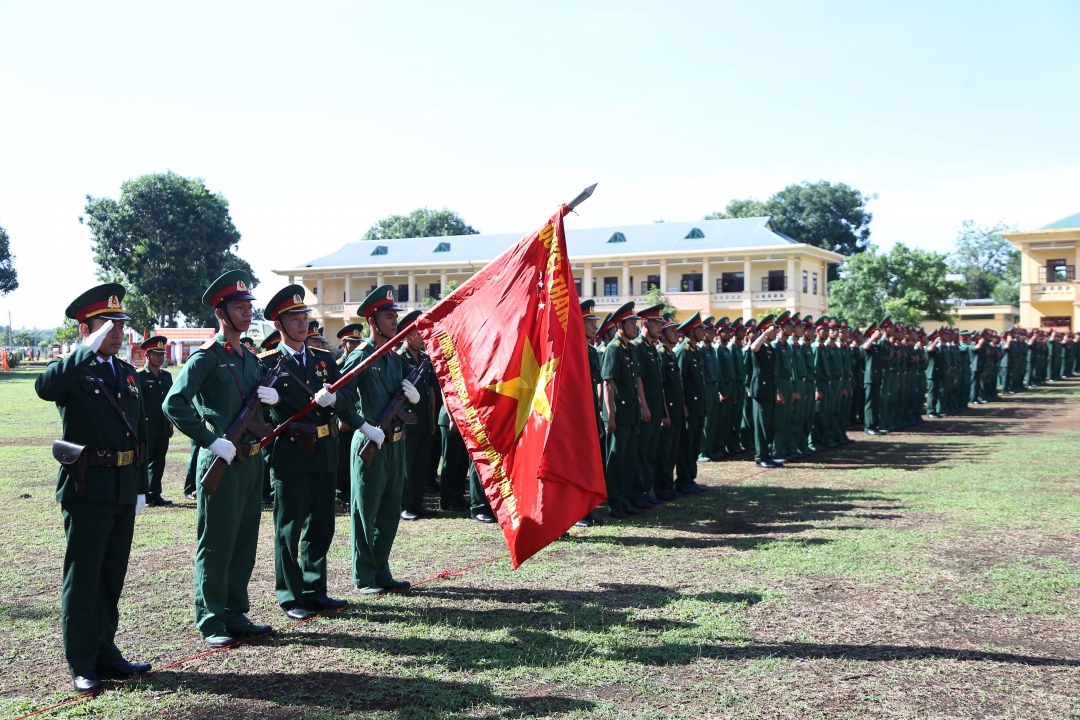 Các chiến sĩ mới tham dự Lễ tuyên thệ.