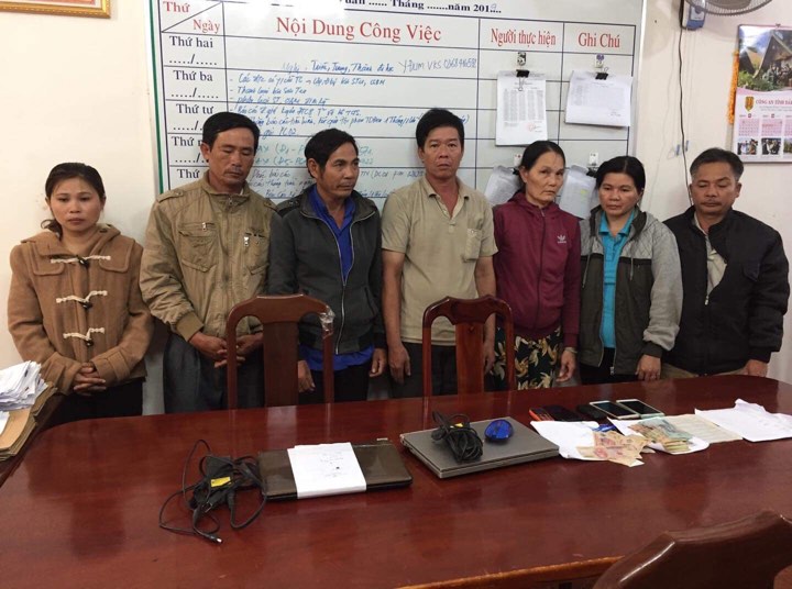 Các nghi can bị khởi tố tại cơ quan công an