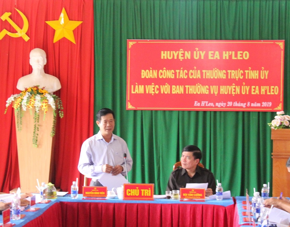 Bí thư Huyện ủy Ea H'leo báo cáo tình hình công tác 7 tháng đầu năm 2019