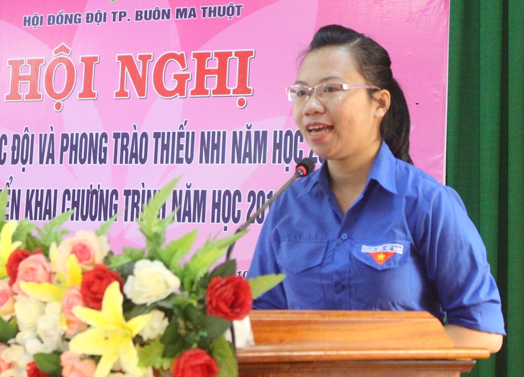 Chủ tịch Hội đồng Đội TP. Buôn Ma Thuột Vi Thị Kiều Chi đánh giá kết quả hoạt động