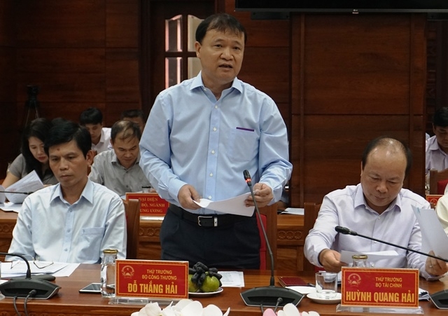 Thứ trưởng Bộ Công thương Đỗ Thắng Hải phát biểu tại buổi làm việc.