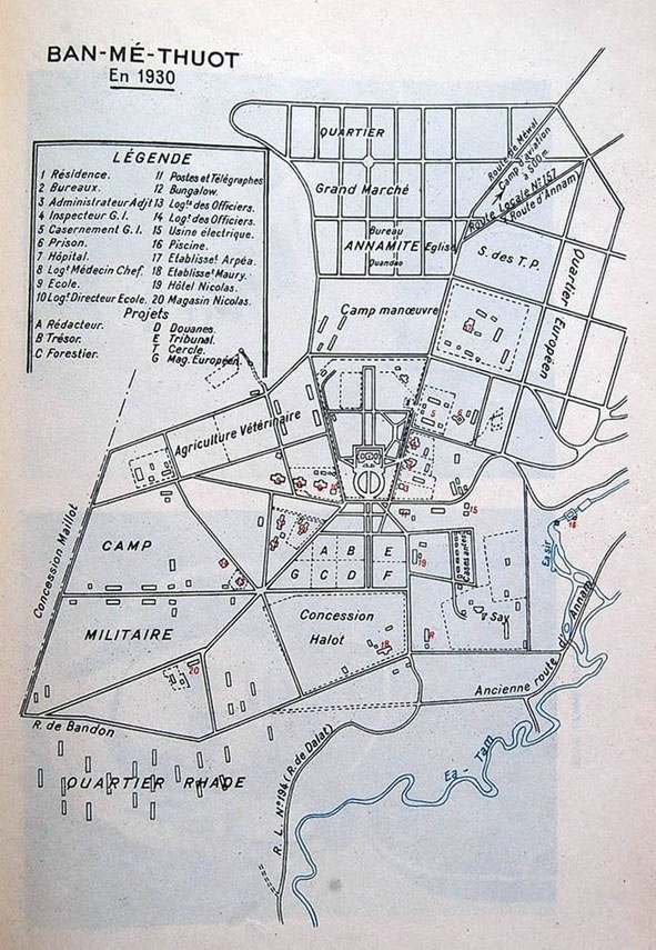 Bản đồ Buôn Ma Thuột năm 1930.