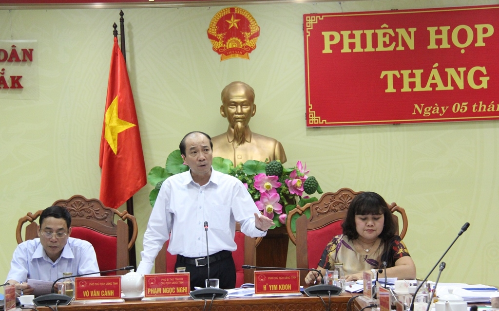 Chủ tịch UBND tỉnh Phạm Ngọc Nghị kết luận tại cuộc họp