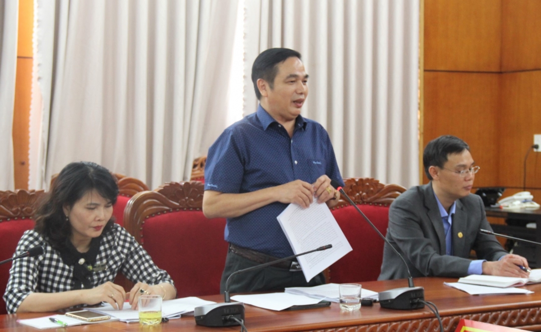 Phó Giám đốc Sở Y tế Nguyễn Trung Thành thông báo tại Hội nghị về diễn biến dịch bệnh viêm đường hô hấp cấp do nCoV.