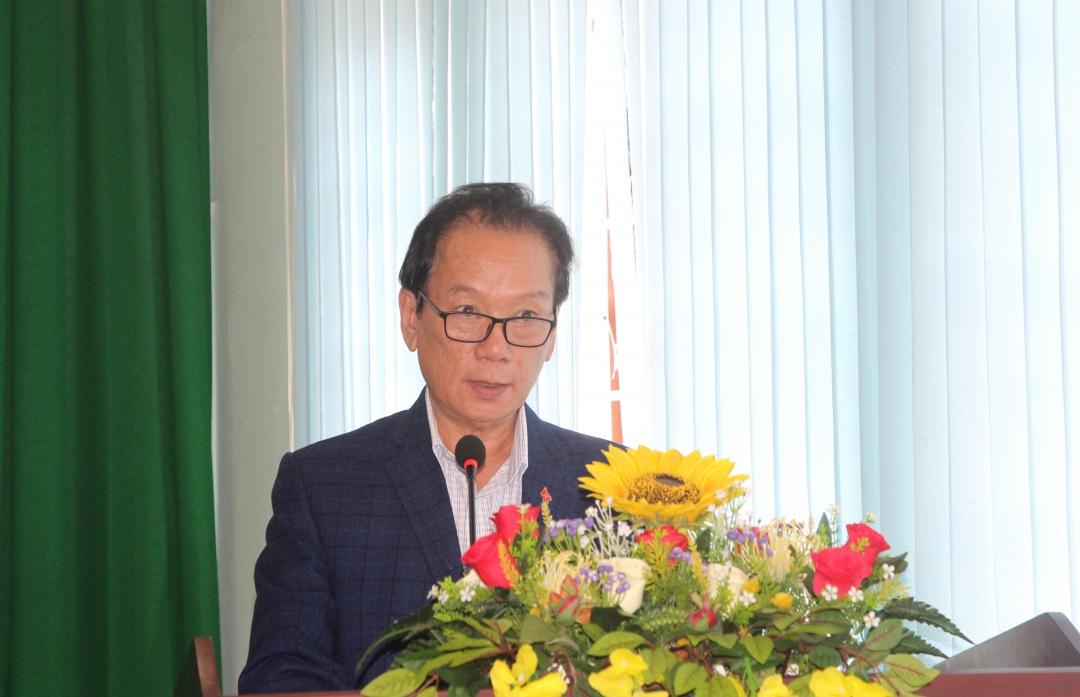 Phó Giám đốc Sở Y tế Nguyễn Văn Hùng phát biểu tại buổi kiểm tra.