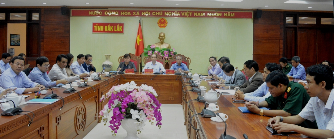 Các đại biểu tham dự hội nghị tại điểm cầu Đắk Lắk.