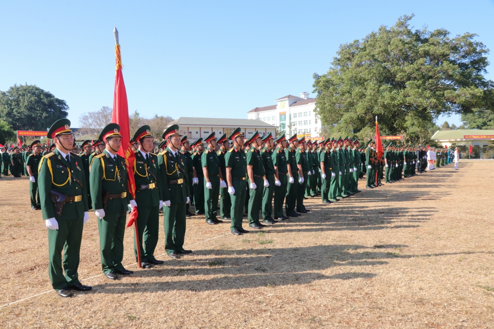 Cán bộ, chiến sĩ các đơn vị tại lễ ra quân huấn luyện