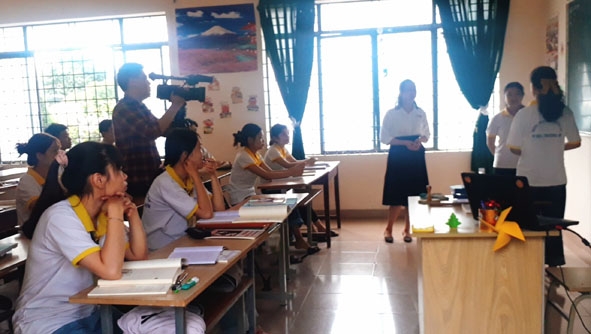 Một lớp đào tạo lao động xuất khẩu tại Công ty Cổ phần Đào tạo nhân lực quốc tế Tây Nguyên.