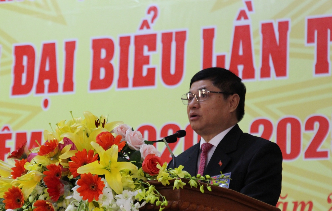 Phó Bí thư Thường trực Tỉnh ủy Phạm Minh Tấn phát biểu chỉ đạo đại hội.