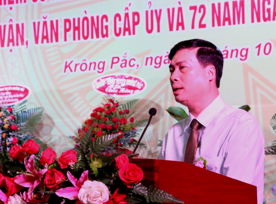 Tỉnh ủy viên, Bí thư Huyện ủy Trần Hồng Tiến thông tin về kết quả Đại hội Đảng bộ tỉnh lần thứ XVII, nhiệm kỳ 2020-2025