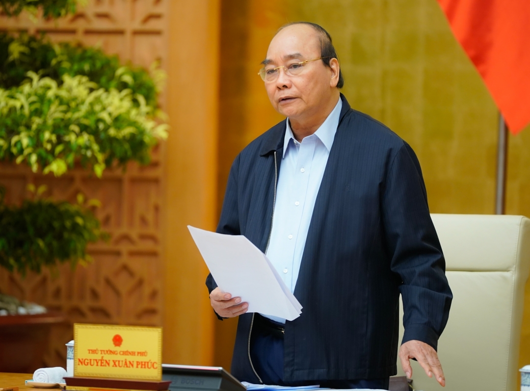 Thủ tướng Chỉnh phủ Nguyễn Xuân Phúc phát biểu tại hội nghị. (Ảnh Internet)