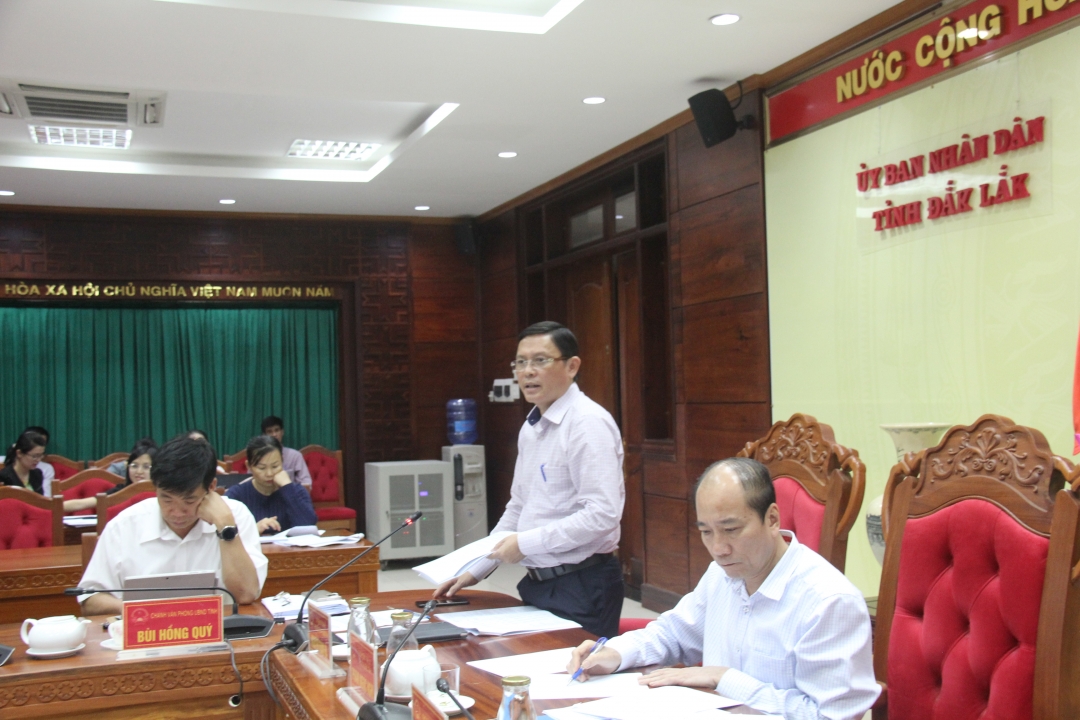 Phó Chủ tịch Thường trực UBND tỉnh Nguyễn Tuấn Hà phát biểu tại cuộc họp