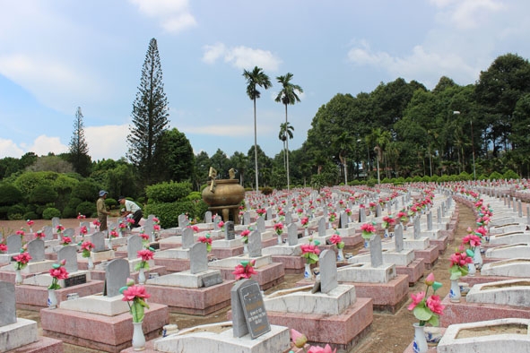 Nghĩa trang Liệt sỹ tỉnh - nơi các liệt sỹ Trung đoàn 25 yên nghỉ.