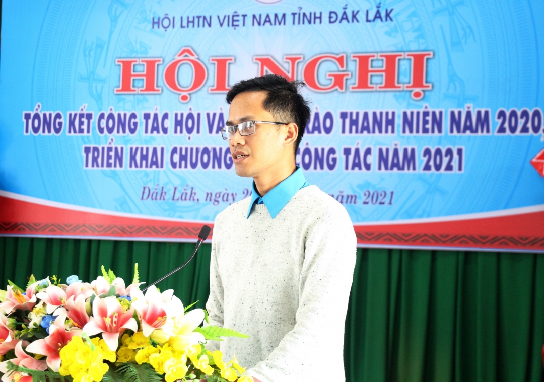 Chủ tịch Hội LHTN Việt Nam tỉnh Y Lê Pas Towrr đánh giá kết quả hoạt động công tác Hội năm 2020