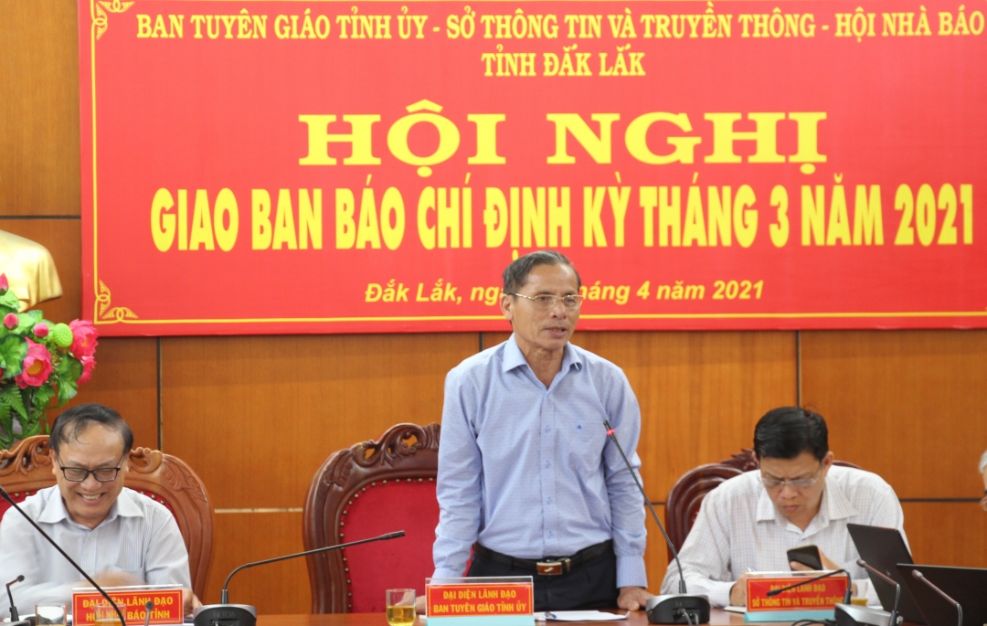 Phó Trưởng Ban Tuyên giáo Tỉnh ủy Nguyễn Cảnh phát biểu kết luận hội nghị