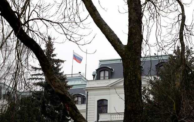 Đại sứ quán Nga ở Prague (Cộng hòa Séc).    Ảnh: Reuters