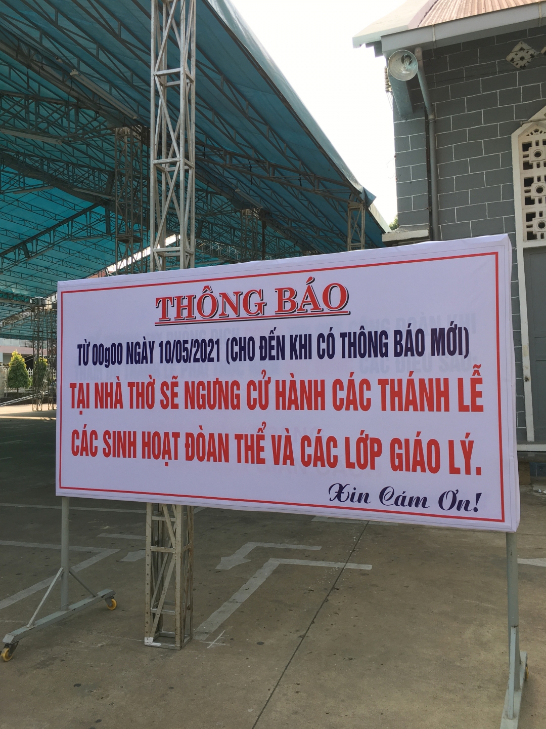 Thông báo ngưng cử hành thánh lễ tại giáo xứ Thánh Tâm (TP. Buôn Ma Thuột).